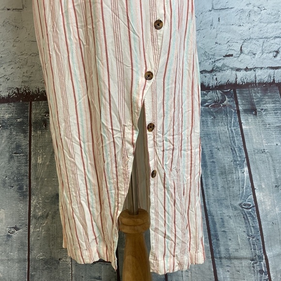 Tavik Gia Cover-Up Midi Dress Multi Stripe Button Detail XS Swim Vacation Boho - Picture 7 of 16